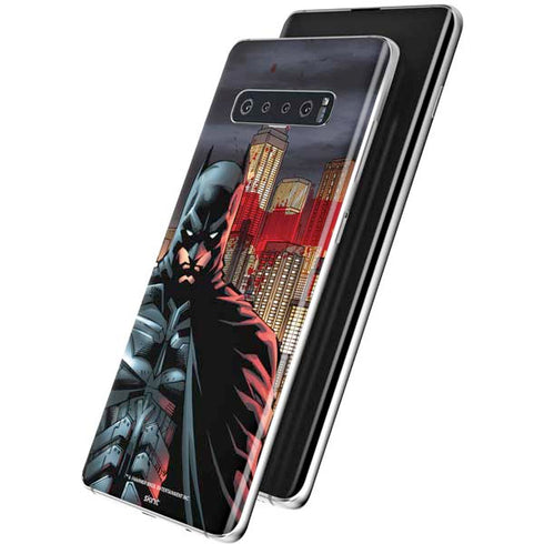 DC Comics Batman The Dark Knight Comic Art in Gotham City Galaxy S10 Skin