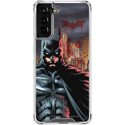 DC Comics Batman The Dark Knight Comic Art in Gotham City Galaxy S21 Plus 5G Clear Case