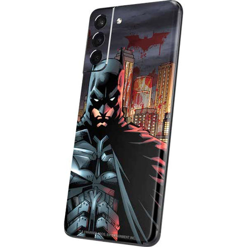 DC Comics Batman The Dark Knight Comic Art in Gotham City Galaxy S21 Plus 5G Skin