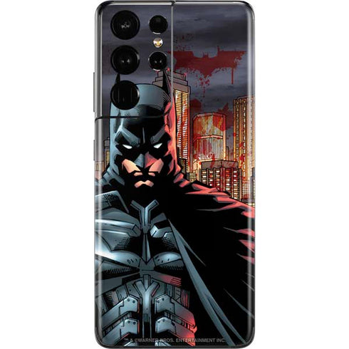 DC Comics Batman The Dark Knight Comic Art in Gotham City Galaxy S21 Ultra 5G Skin