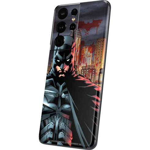 DC Comics Batman The Dark Knight Comic Art in Gotham City Galaxy S21 Ultra 5G Skin