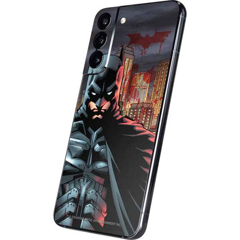 DC Comics Batman The Dark Knight Comic Art in Gotham City Galaxy S22 Plus Skin