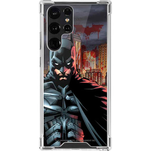 DC Comics Batman The Dark Knight Comic Art in Gotham City Galaxy S22 Ultra Clear Case