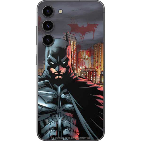 DC Comics Batman The Dark Knight Comic Art in Gotham City Galaxy S23 Plus Skin