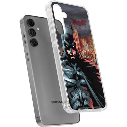 DC Comics Batman The Dark Knight Comic Art in Gotham City Galaxy S24 Plus Clear Case