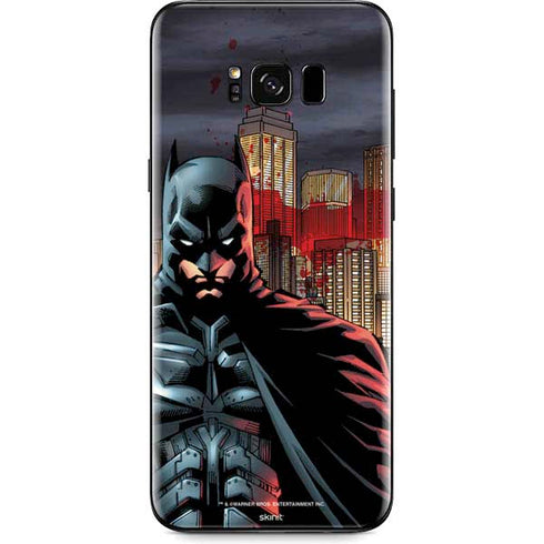 DC Comics Batman The Dark Knight Comic Art in Gotham City Galaxy S8 Plus Skin