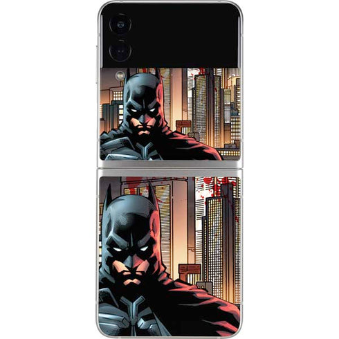 DC Comics Batman The Dark Knight Comic Art in Gotham City Galaxy Z Flip4 5G Skin