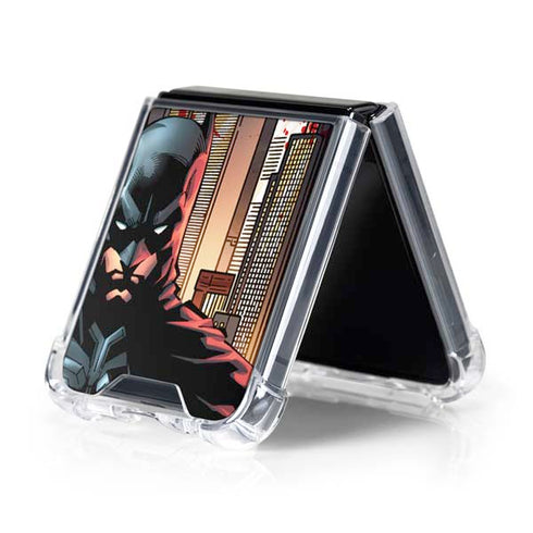 DC Comics Batman The Dark Knight Comic Art in Gotham City Galaxy Z Flip5 5G Clear Case