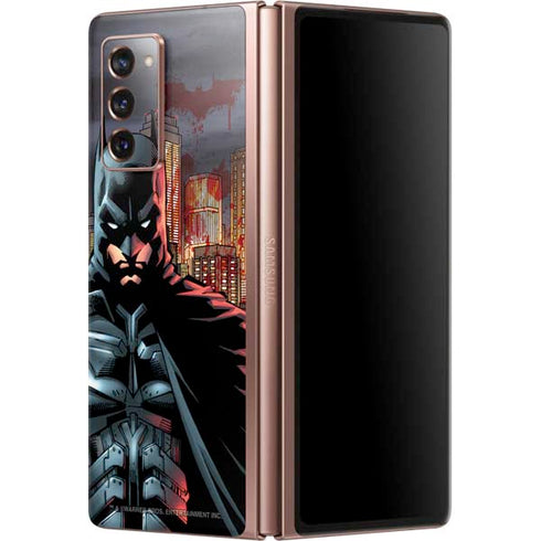 DC Comics Batman The Dark Knight Comic Art in Gotham City Galaxy Z Fold2 5G Skin