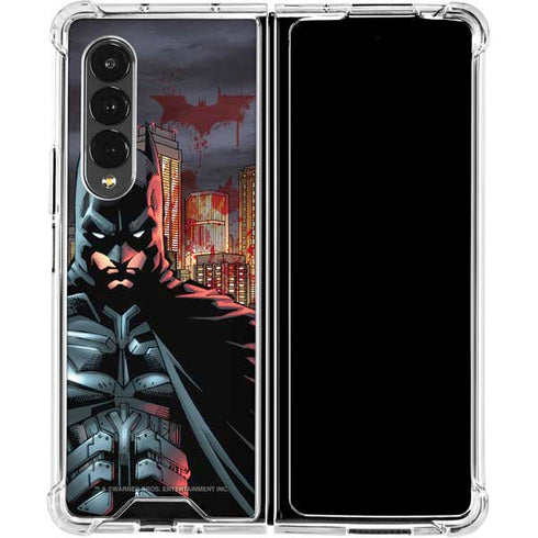 DC Comics Batman The Dark Knight Comic Art in Gotham City Galaxy Z Fold4 5G Clear Case