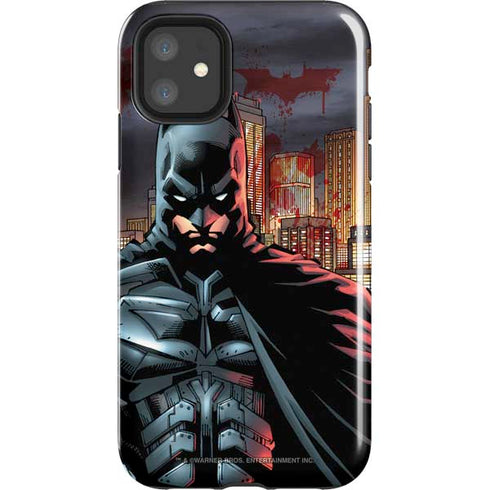 DC Comics Batman The Dark Knight Comic Art in Gotham City iPhone 11 Impact Case