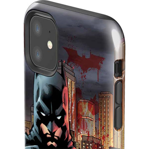 DC Comics Batman The Dark Knight Comic Art in Gotham City iPhone 11 Impact Case