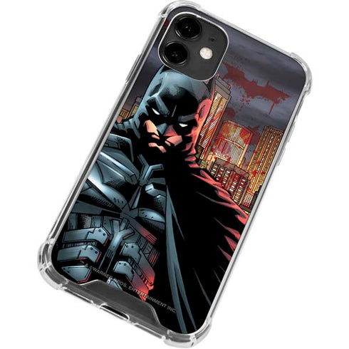 DC Comics Batman The Dark Knight Comic Art in Gotham City iPhone 12 Clear Case