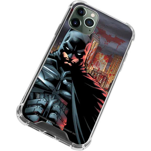 DC Comics Batman The Dark Knight Comic Art in Gotham City iPhone 12 Pro Clear Case