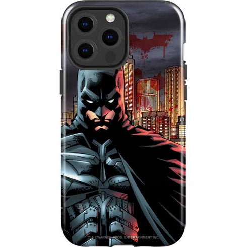 DC Comics Batman The Dark Knight Comic Art in Gotham City iPhone 13 Pro Max Impact Case