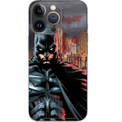 DC Comics Batman The Dark Knight Comic Art in Gotham City iPhone 13 Pro Skin
