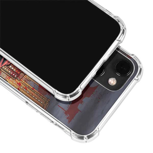 DC Comics Batman The Dark Knight Comic Art in Gotham City iPhone 14 Plus Clear Case