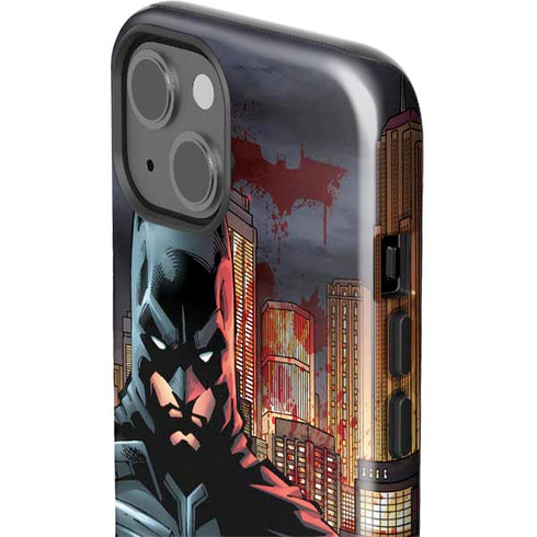DC Comics Batman The Dark Knight Comic Art in Gotham City iPhone 15 Impact Case