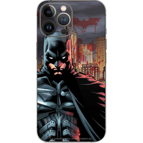 DC Comics Batman The Dark Knight Comic Art in Gotham City iPhone 14 Pro Max Skin