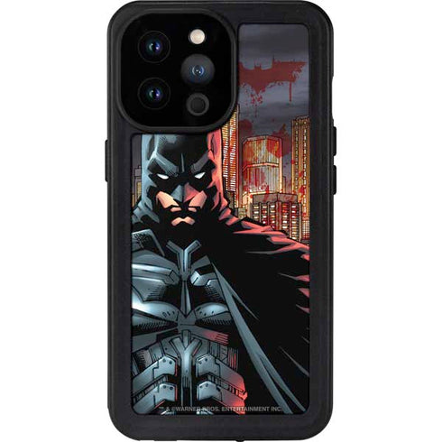 DC Comics Batman The Dark Knight Comic Art in Gotham City iPhone 14 Pro Max Waterproof Case