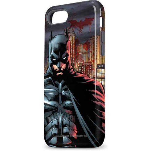 DC Comics Batman The Dark Knight Comic Art in Gotham City iPhone 8 Pro Case