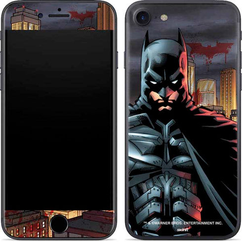 DC Comics Batman The Dark Knight Comic Art in Gotham City iPhone 8 Skin