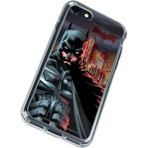 DC Comics Batman The Dark Knight Comic Art in Gotham City iPhone SE (2nd & 3rd Gen) Clear Case