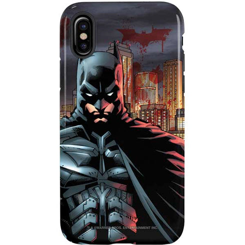 DC Comics Batman The Dark Knight Comic Art in Gotham City iPhone X Pro Case