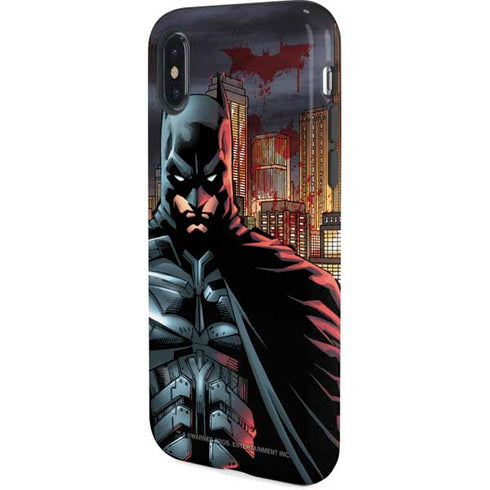 DC Comics Batman The Dark Knight Comic Art in Gotham City iPhone X Pro Case