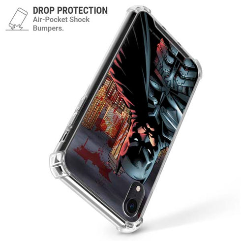 DC Comics Batman The Dark Knight Comic Art in Gotham City iPhone XR Clear Case
