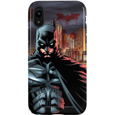 DC Comics Batman The Dark Knight Comic Art in Gotham City iPhone XR Pro Case