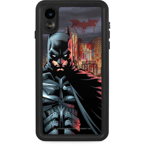 DC Comics Batman The Dark Knight Comic Art in Gotham City iPhone XR Waterproof Case