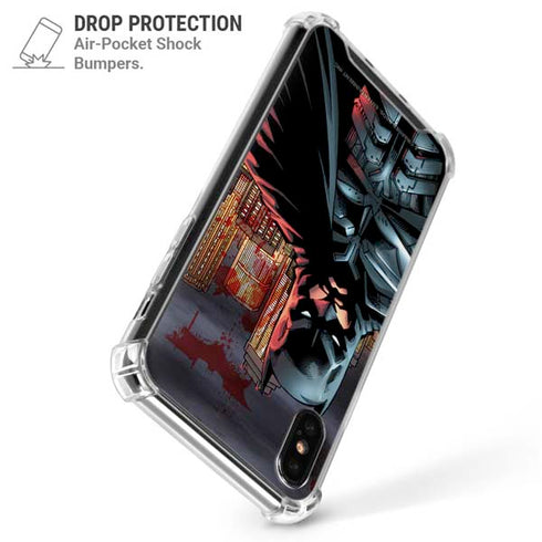 DC Comics Batman The Dark Knight Comic Art in Gotham City iPhone XS Max Clear Case
