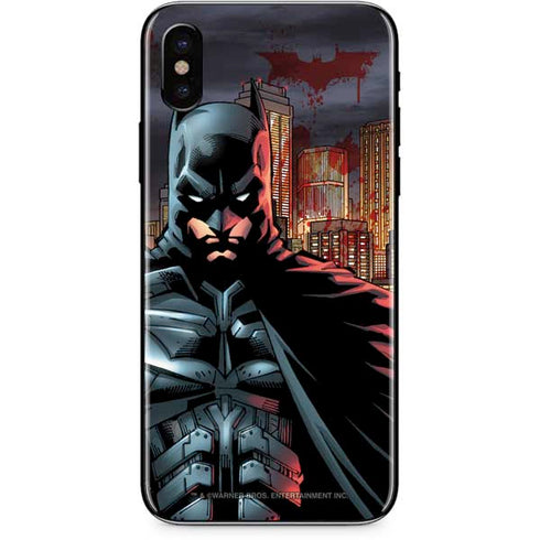 DC Comics Batman The Dark Knight Comic Art in Gotham City iPhone XS Max Skin