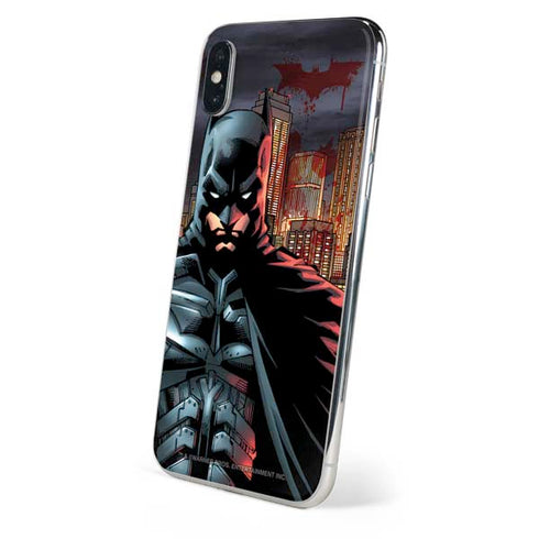 DC Comics Batman The Dark Knight Comic Art in Gotham City iPhone XS Skin