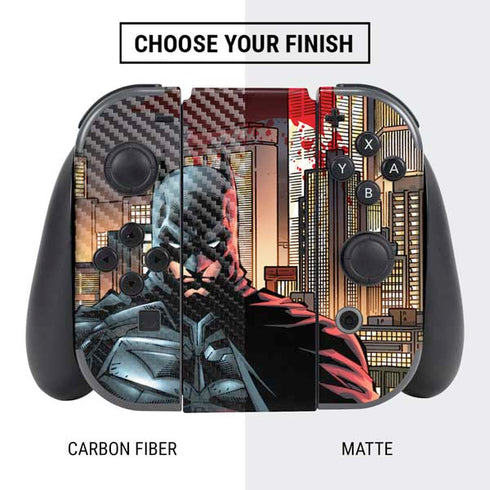 DC Comics Batman The Dark Knight Comic Art in Gotham City Nintendo Switch Bundle Skin