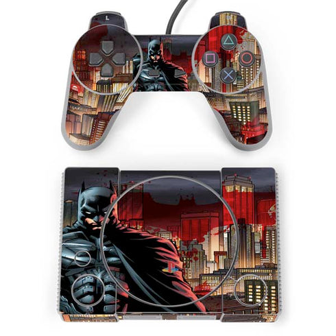 DC Comics Batman The Dark Knight Comic Art in Gotham City PlayStation Classic Bundle Skin