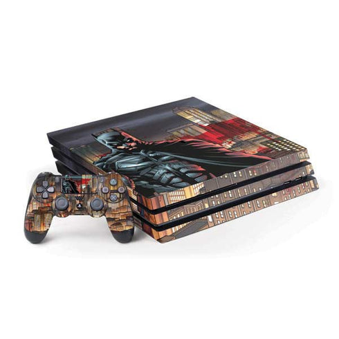 DC Comics Batman The Dark Knight Comic Art in Gotham City PS4 Pro Bundle Skin