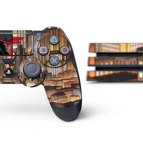 DC Comics Batman The Dark Knight Comic Art in Gotham City PS4 Pro Bundle Skin