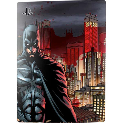 DC Comics Batman The Dark Knight Comic Art in Gotham City PS5 Digital Edition Console Skin