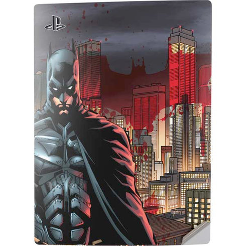 DC Comics Batman The Dark Knight Comic Art in Gotham City PS5 Digital Edition Console Skin