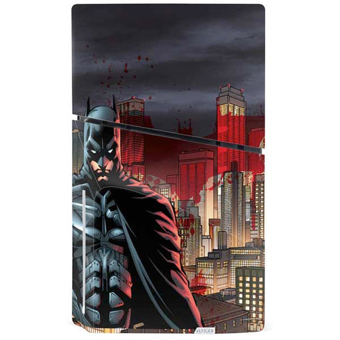 DC Comics Batman The Dark Knight Comic Art in Gotham City PS5 Slim Disk Console Skin