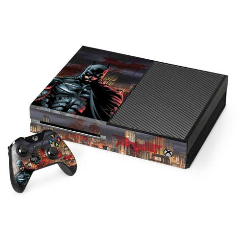 DC Comics Batman The Dark Knight Comic Art in Gotham City Xbox One Console and Controller Bundle Skin