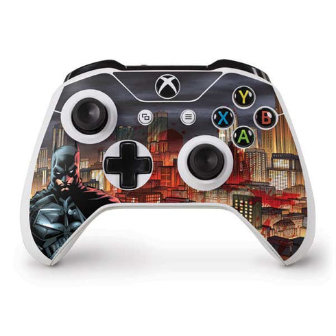 DC Comics Batman The Dark Knight Comic Art in Gotham City Xbox One S Controller Skin