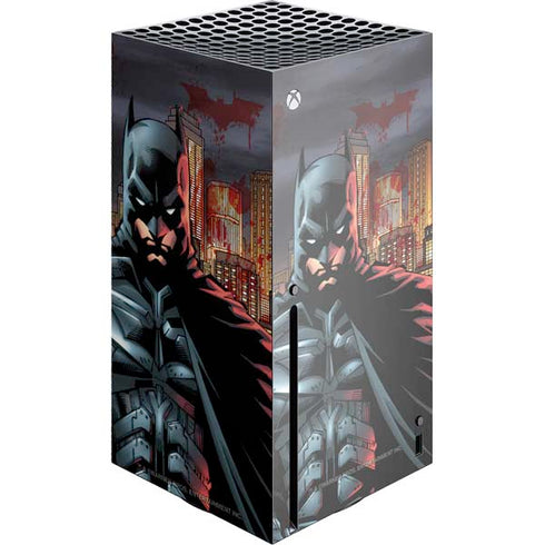 DC Comics Batman The Dark Knight Comic Art in Gotham City Xbox Series X Console Skin
