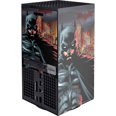 DC Comics Batman The Dark Knight Comic Art in Gotham City Xbox Series X Console Skin