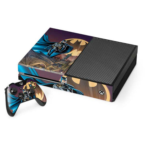 DC Comics Batman Action Pose 90's art Xbox One Console and Controller Bundle Skin