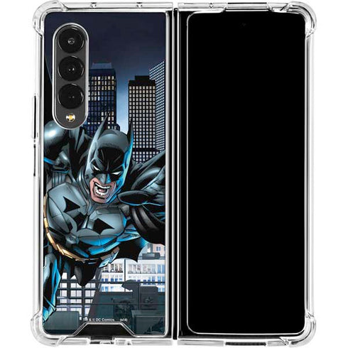 DC Comics Batman Dark Knight Comic Art Action Pose Galaxy Z Fold4 5G Clear Case