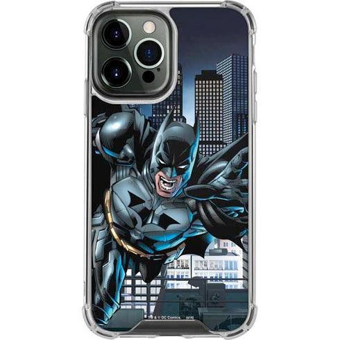 DC Comics Batman Dark Knight Comic Art Action Pose iPhone 14 Pro Max Clear Case