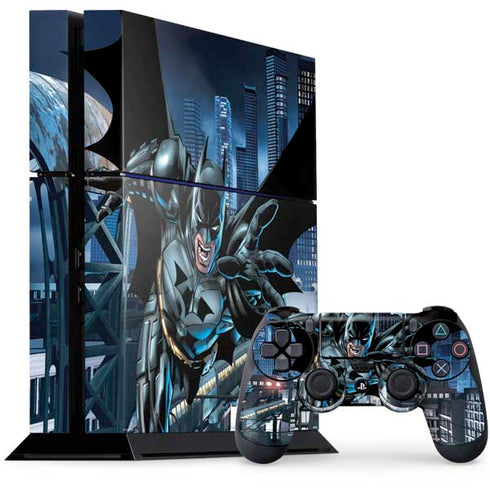 DC Comics Batman Dark Knight Comic Art Action Pose PS4 Console and Controller Bundle Skin
